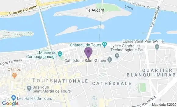 Localisation Banque Postale Agence de Tours Colbert