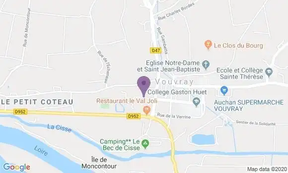 Localisation Banque Postale Agence de Vouvray
