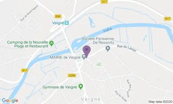 Localisation Banque Postale Agence de Veigné