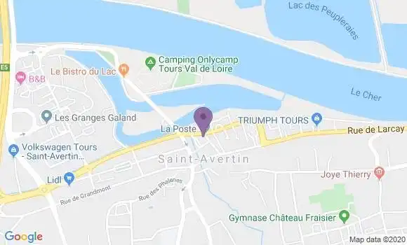 Localisation Banque Postale Agence de Saint Avertin