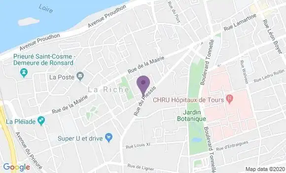 Localisation Banque Postale Agence de La Riche