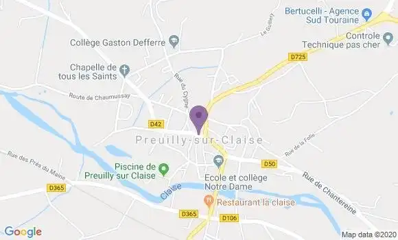 Localisation Banque Postale Agence de Preuilly sur Claise