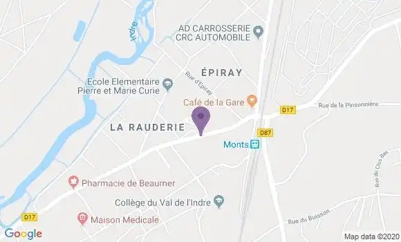 Localisation Banque Postale Agence de Monts