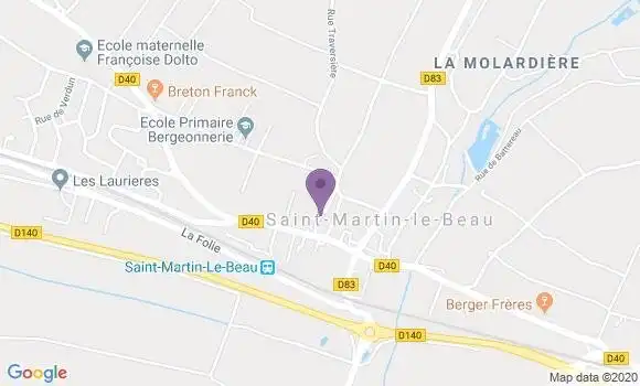 Localisation Banque Postale Agence de Montlouis sur Loire