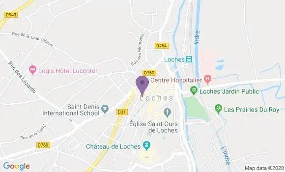 Localisation Banque Postale Agence de Loches