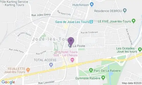 Localisation Banque Postale Agence de Joué lès Tours
