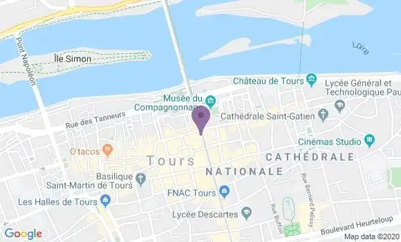 Localisation Banque Postale Agence de Tours Wilson