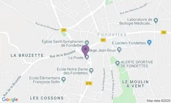 Localisation Banque Postale Agence de Fondettes