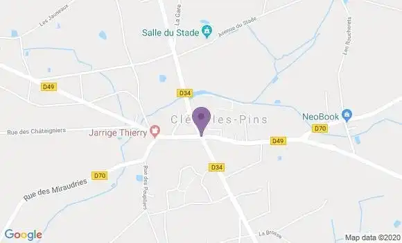 Localisation Banque Postale Agence de Cléré les Pins