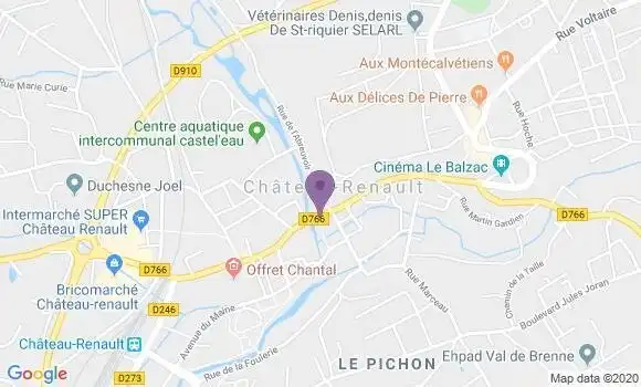 Localisation Banque Postale Agence de Château Renault