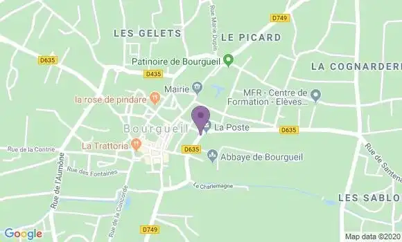 Localisation Banque Postale Agence de Bourgueil