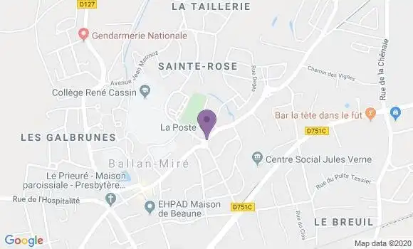 Localisation Banque Postale Agence de Ballan Miré