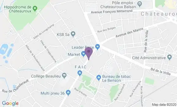 Localisation Banque Postale Agence de Châteauroux Beaulieu