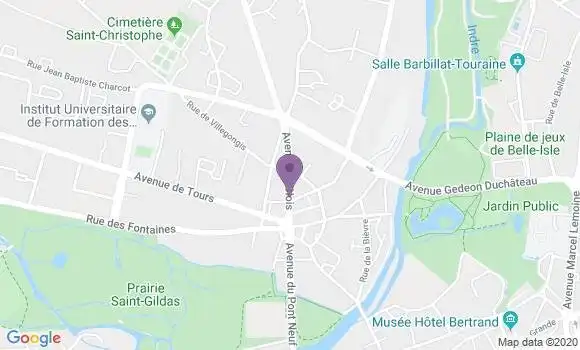 Localisation Banque Postale Agence de Châteauroux Saint Christophe