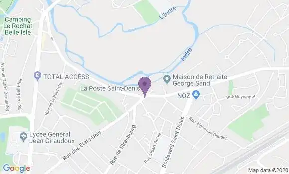 Localisation Banque Postale Agence de Châteauroux Saint Denis