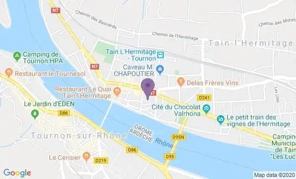 Localisation Banque Postale Agence de Tournon Saint Martin