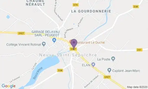 Localisation Banque Postale Agence de Neuvy Saint Sépulchre