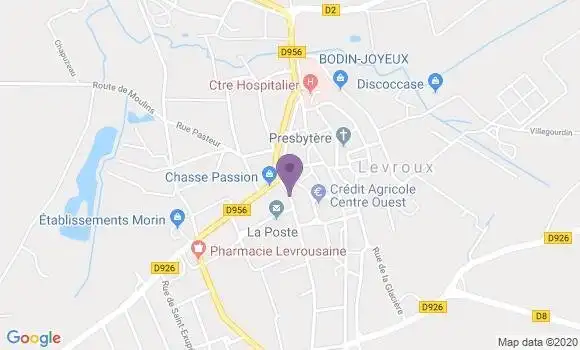 Localisation Banque Postale Agence de Levroux