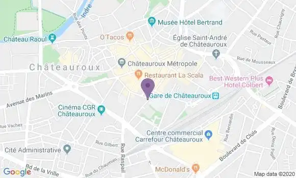 Localisation Banque Postale Agence de Châteauroux Centre