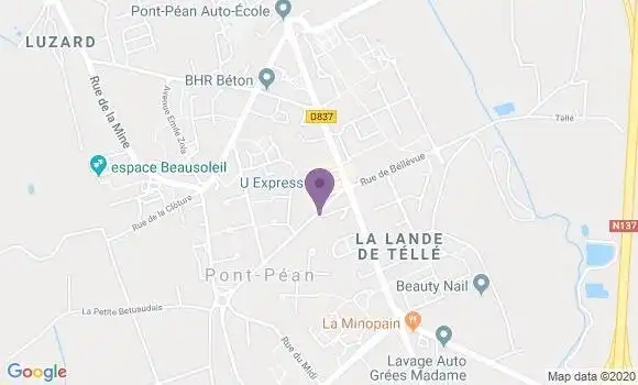 Localisation Banque Postale Agence de Pont Péan