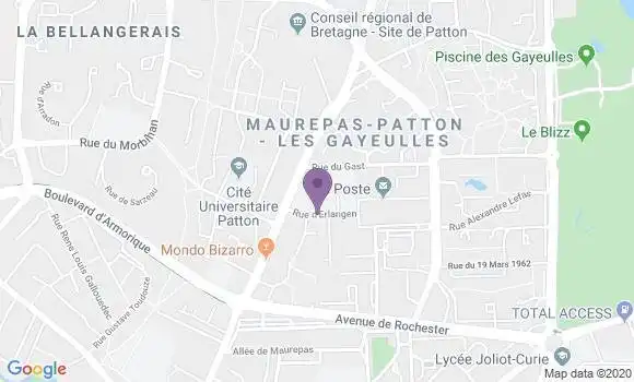 Localisation Banque Postale Agence de Rennes le Gast