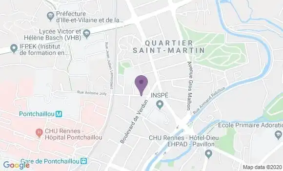 Localisation Banque Postale Agence de Rennes Coëtlogon