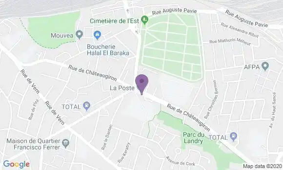 Localisation Banque Postale Agence de Rennes Rapatel