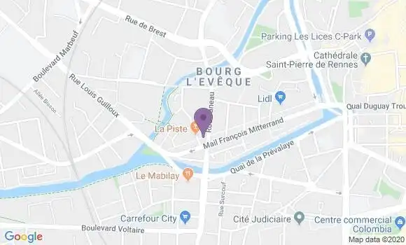 Localisation Banque Postale Agence de Rennes Saint Cyr