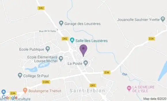 Localisation Banque Postale Agence de Saint Erblon