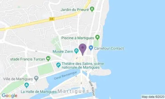 Localisation Société Générale Agence de Martigues Ferrières
