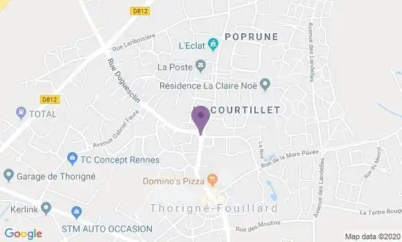 Localisation Banque Postale Agence de Thorigné Fouillard