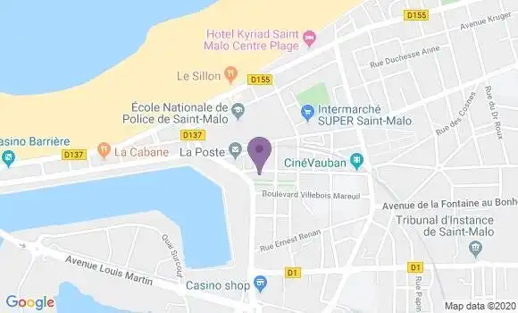 Localisation Banque Postale Agence de Saint Malo Rocabey