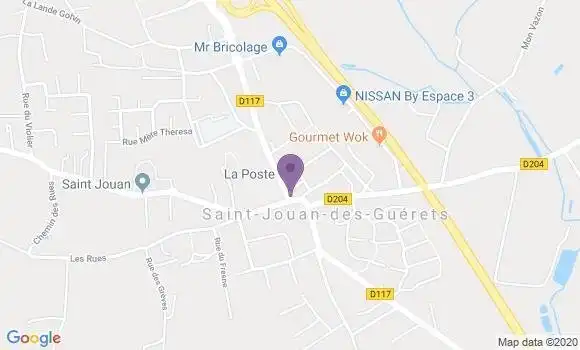 Localisation Banque Postale Agence de Saint Jouan des Guérets