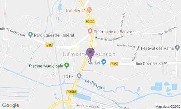 Localisation LCL Agence de Lamotte Beuvron
