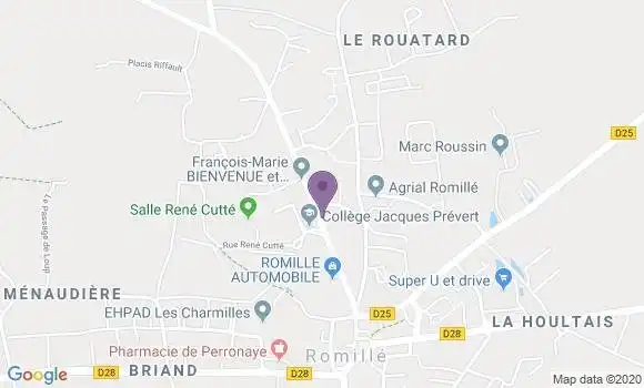 Localisation Banque Postale Agence de Romillé