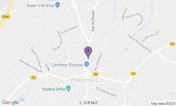 Localisation Banque Postale Agence de Pleurtuit