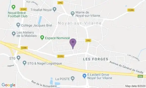 Localisation Banque Postale Agence de Noyal sur Vilaine