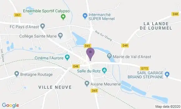 Localisation Banque Postale Agence de Maure de Bretagne