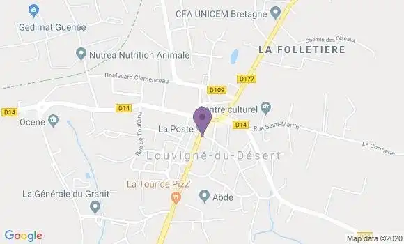 Localisation Banque Postale Agence de Louvigné du Désert