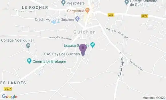 Localisation Banque Postale Agence de Guichen