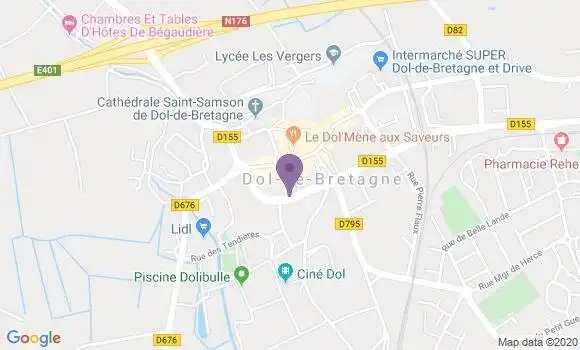 Localisation Banque Postale Agence de Dol de Bretagne