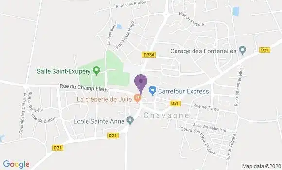 Localisation Banque Postale Agence de Chavagne