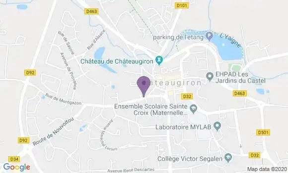 Localisation Banque Postale Agence de Châteaugiron
