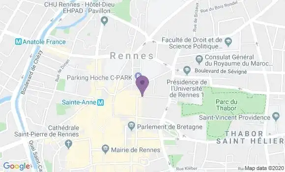 Localisation Banque Postale Agence de Rennes Hoche