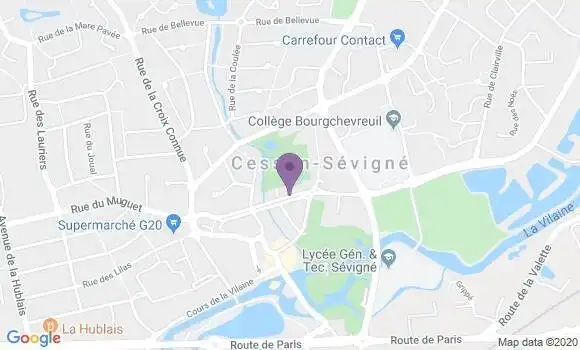 Localisation Banque Postale Agence de Cesson Sévigné