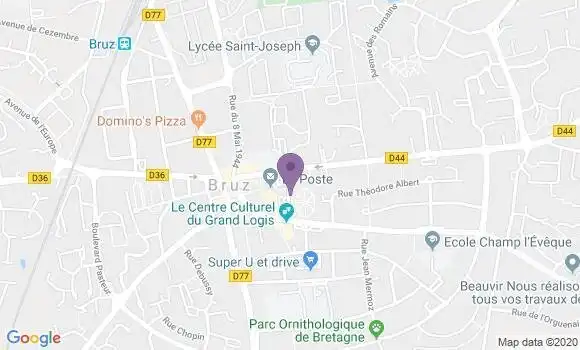 Localisation Banque Postale Agence de Bruz