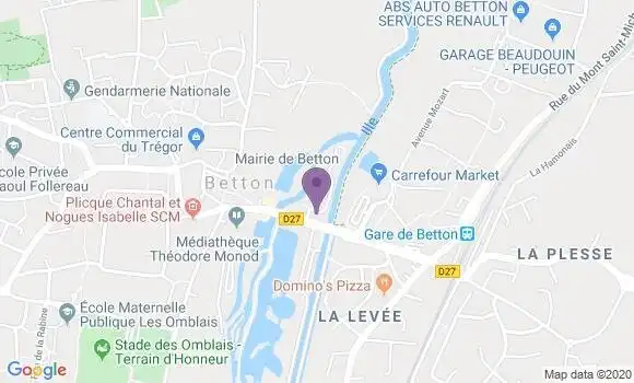 Localisation Banque Postale Agence de Betton