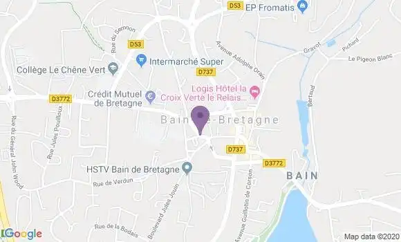 Localisation Banque Postale Agence de Bain de Bretagne