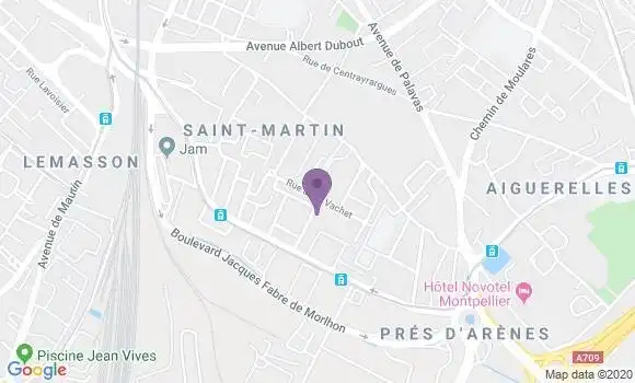 Localisation Banque Postale Agence de Montpellier Saint Martin