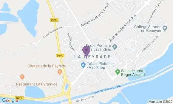 Localisation Banque Postale Agence de Frontignan la Peyrade